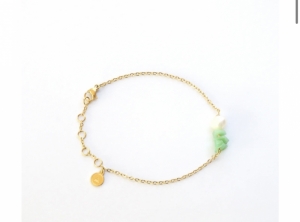 FIJNE ARMBAND PARELTJE groen