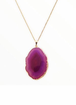NECKLACE AGATE  fuchia