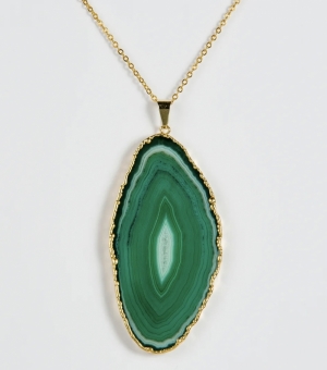 NECKLACE AGATE  groen