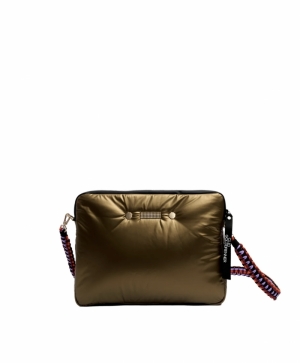 PIXEL NYLON bronze gold pin
