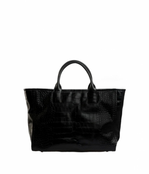 MAXI GIRLY CROCO black croco