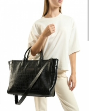 MAXI GIRLY CROCO black croco