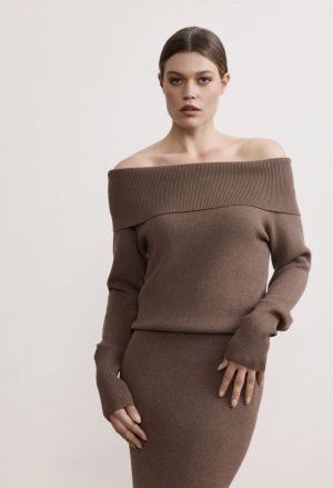 ONLY OFF SHOULDER brown