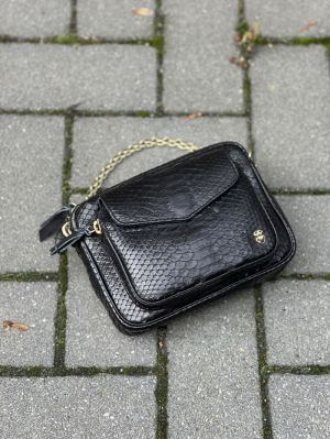 CHARLY BAG black python