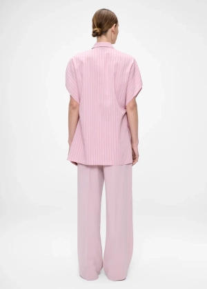 STRIPED KAFTAN SHIRT powder pink