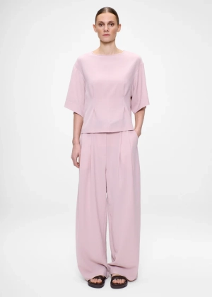 JAPANESE CREPE TEE powder pink
