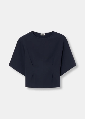 JAPANESE CREPE TEE mid blue