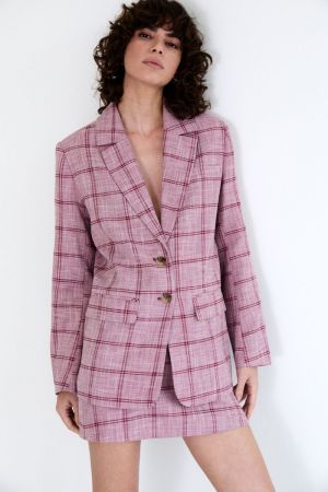 MILLEY burgundy check