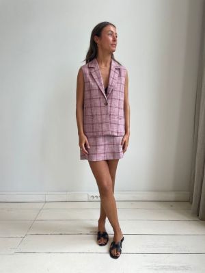 MAGGIE burgundy check