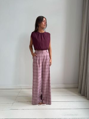 CAMILLE burgundy check