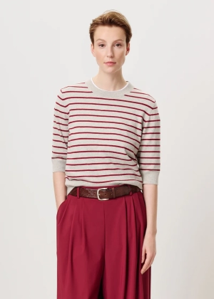 TRINNY TOP Lt grey/ruby re