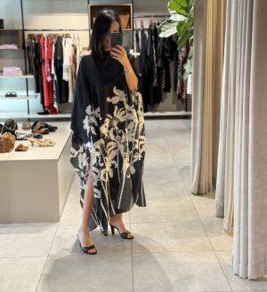 DREW KIMONO PALM black