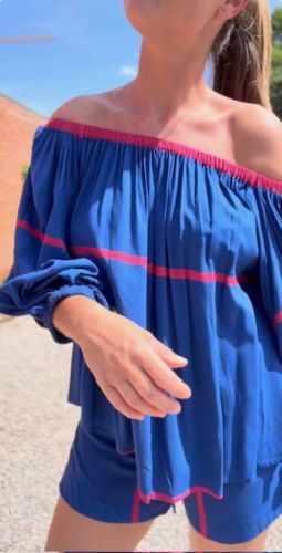 FADY STRIPE SHORT blauw