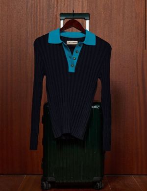 LEMONIE POLO navy turquoise