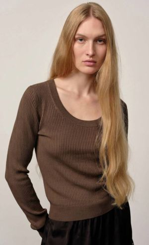 DELPHINE KNIT LS coffee