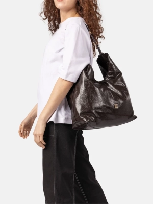 CARRY CRINCLE PATENT chocolate