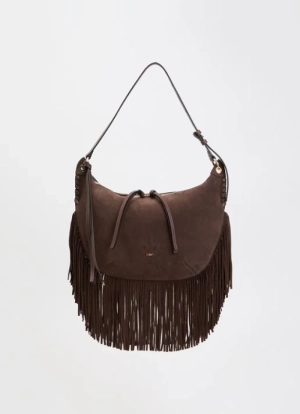 M SUEDE SWING FRINGES chocolat