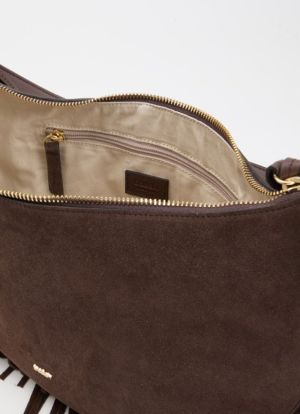 M SUEDE SWING FRINGES chocolat