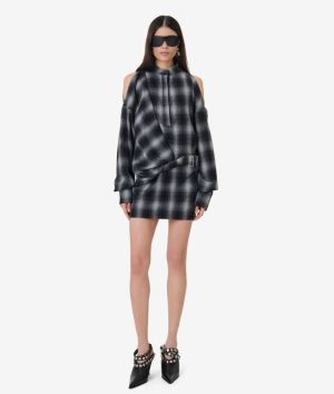 NARISSA dark grey check