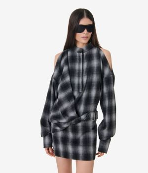 NARISSA dark grey check