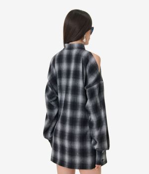 NARISSA dark grey check