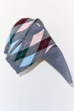 CARDIGAN grey argyle